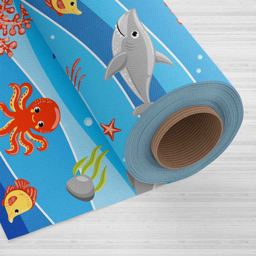 TNT Estampado Fundo do Mar Polvo Golfinho Tubarão Peixe 1,00m a 3,00m. Tecido para Festa, Decoração, ou Papel de Parede em Oferta na Shopee