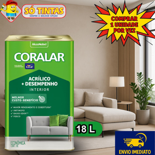 Tinta Acrílica Coralar Coral 18 L Fosca Interna Anti Mofo, Para Parede, Secagem Rápida Escolha a Cor em Oferta na Shopee