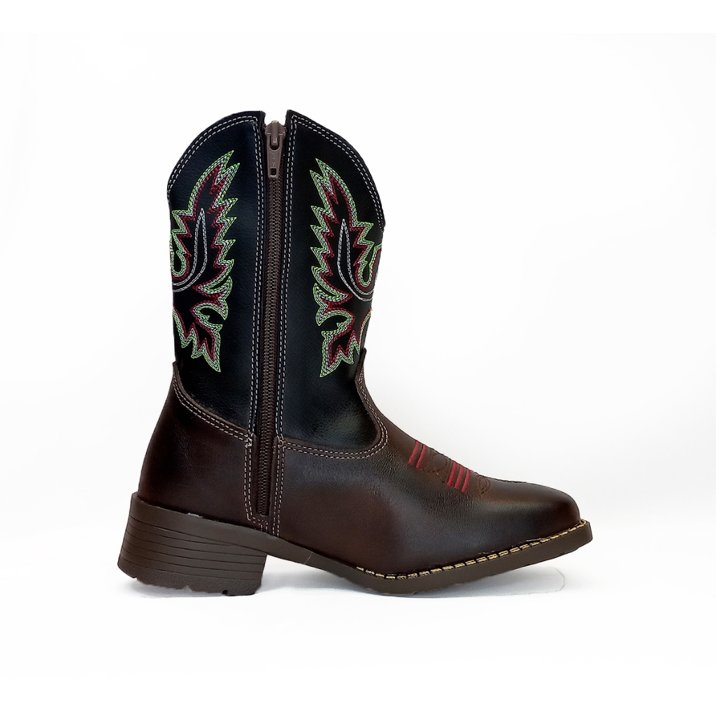 Bota Texana Infantil Couro Legitimo Unissex Criança Rodeio Country