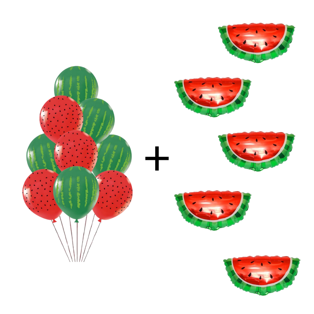 Kit 25 Balões Bexiga Melancia + 5 Balões Metalizados Melancia Festa Decoração Envio Imediato Top em Oferta na Shopee