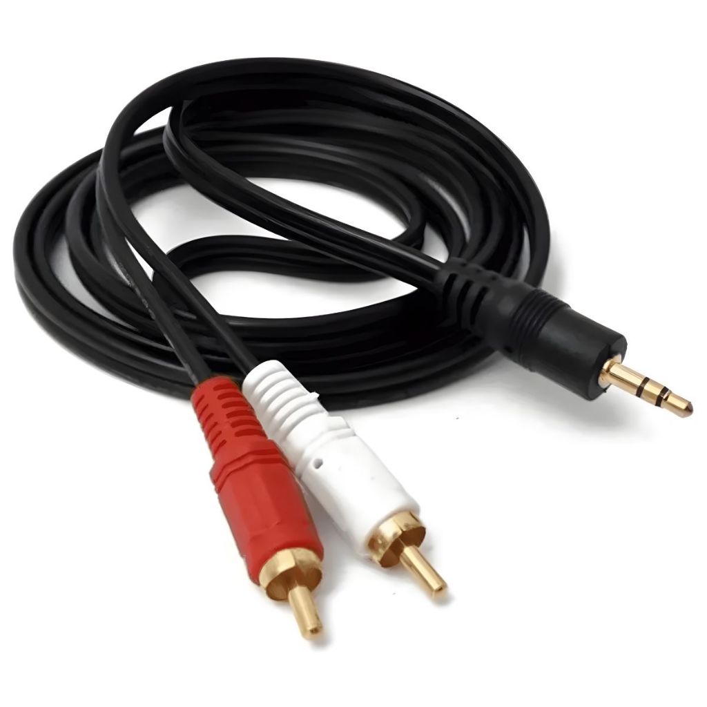 Cabo Auxiliar P2 Macho X Rca Macho Áudio 1,8m Para Som Tv Home Theater Áudio Vídeo