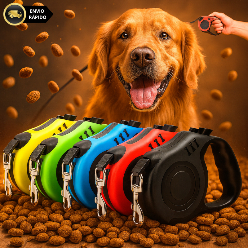 Coleira Guia Retrátil para Pets 5 Metros com Trava Resistente até 12kg Cães e Gatos em Oferta na Shopee