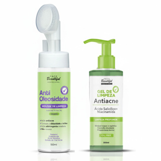 Kit Limpeza Profunda Face Beautiful | Gel Antiacne + Mousse Antioleosidade em Oferta na Shopee