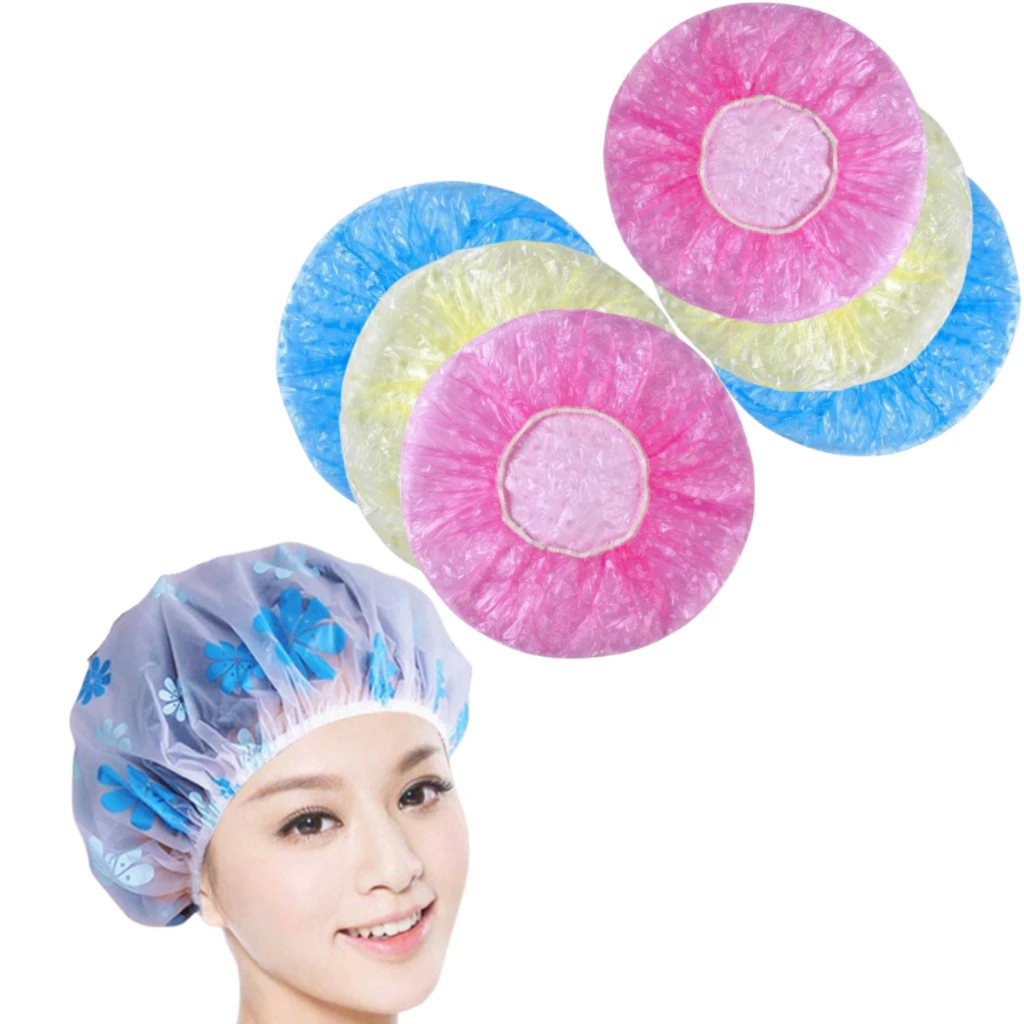3 Touca De Banho Impermeável Plástica Hidratação Tintura Casa/Banho