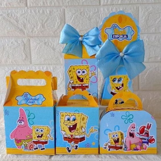 Kit Personalizados Bob Esponja ( PEGUE E MONTE ) Lembrancinha festa infantil mimos personalizados