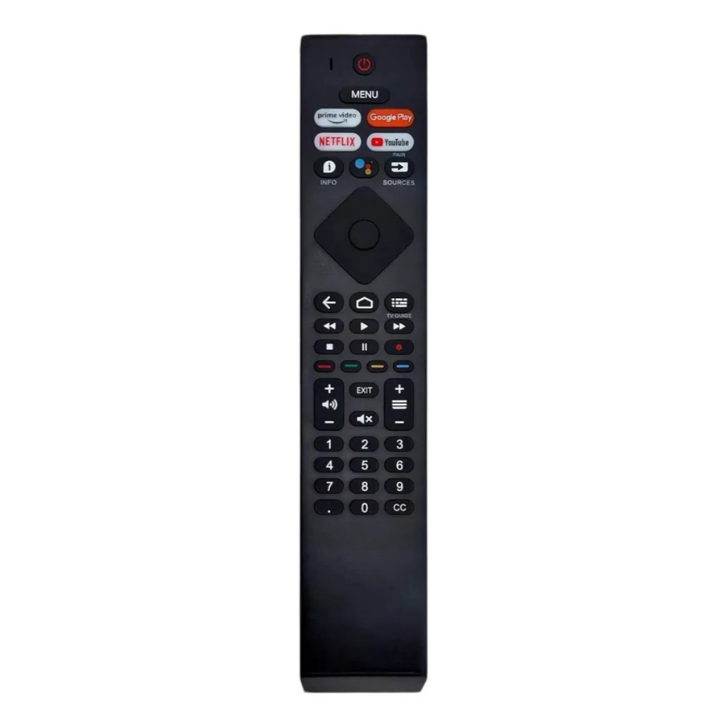 Controle Remoto Para Tv Philips Smart Ambilight Uhd 4k Led 50pug7406 Netflix Youtube + PILHAS