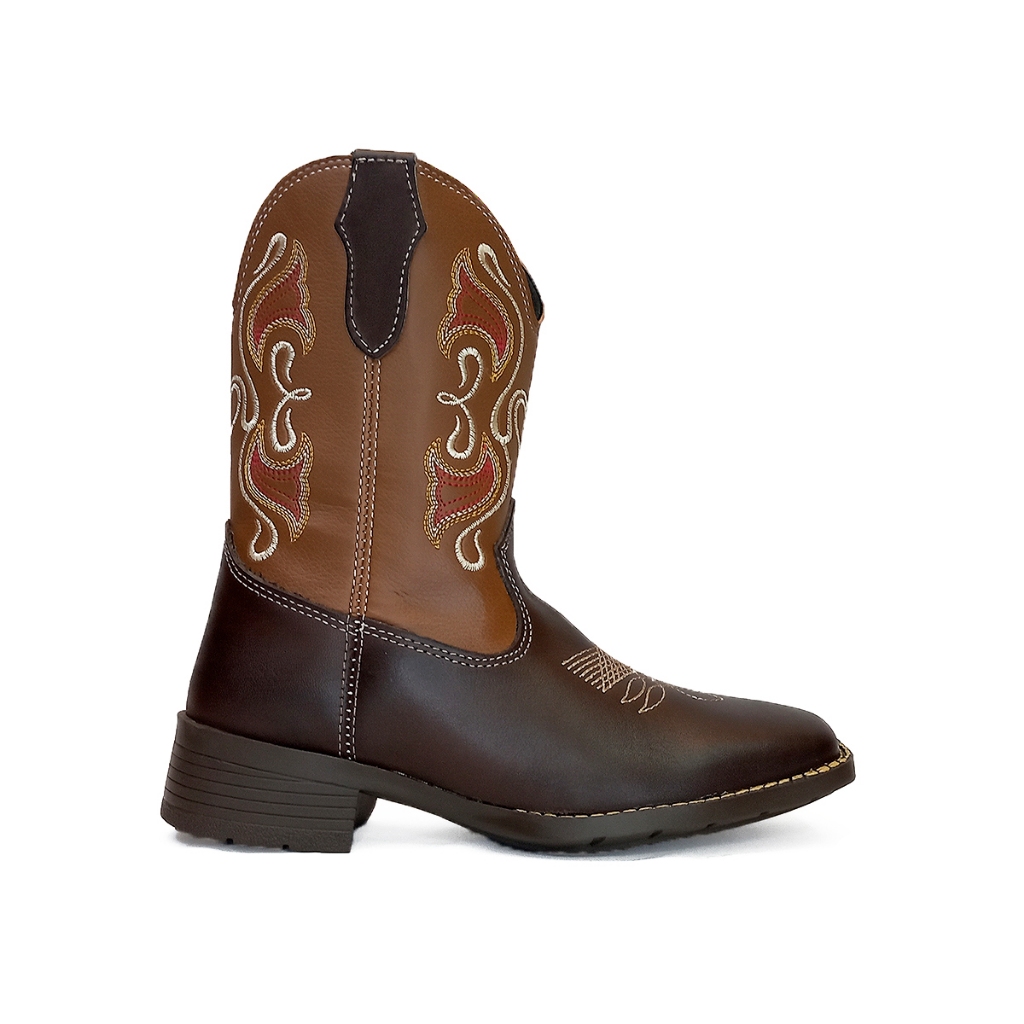 Bota Infantil Texana Couro Para Rodeio Lançamento Criança Country