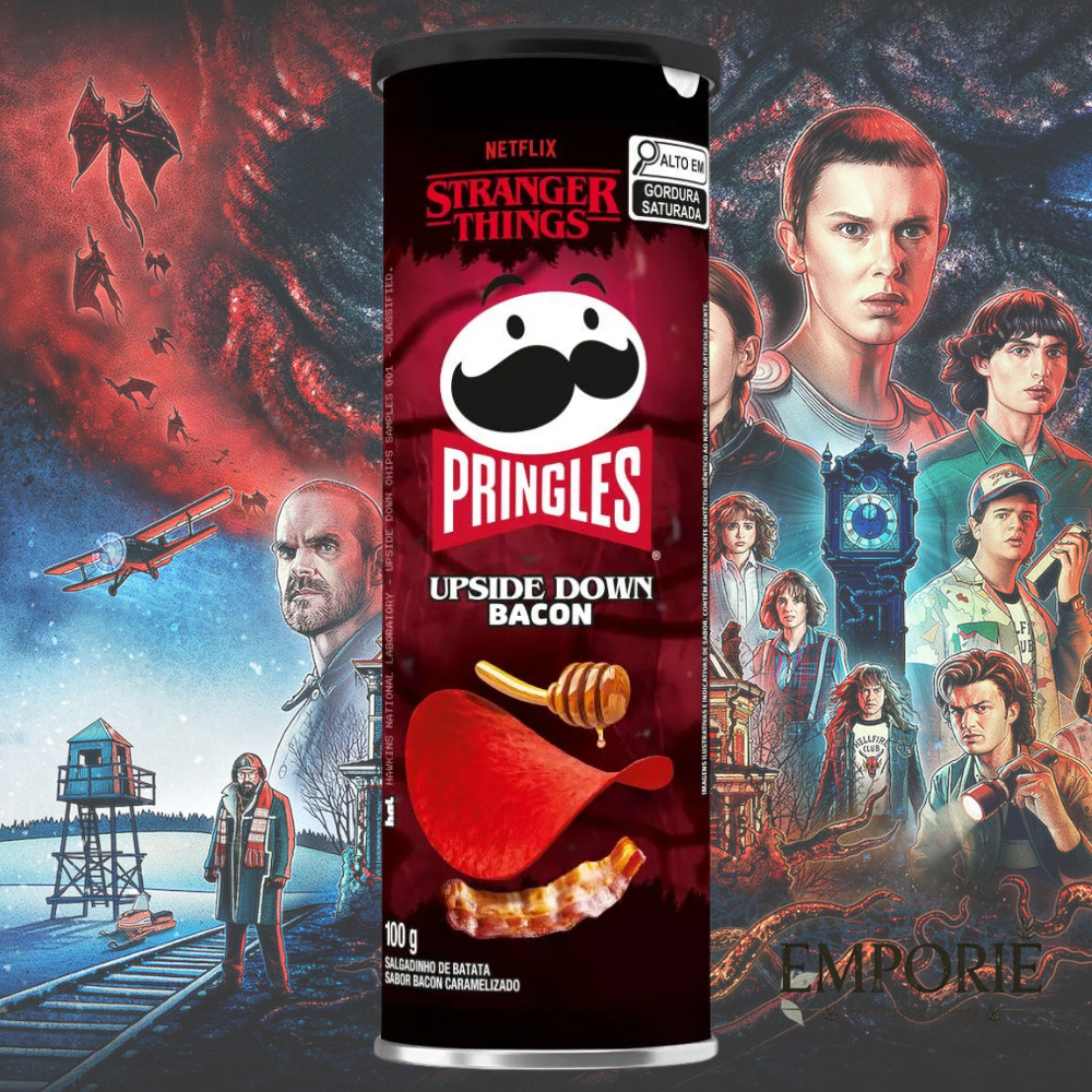 Pringles upside down Stranger Things Netflix 100g Bacon Caramelizado