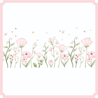 Adesivo Jardim Suspenso Encantado Flores Rosa Sem Fundo Floral com Borboleta - Fácil Aplicação Quarto de Menina em Oferta na Shopee