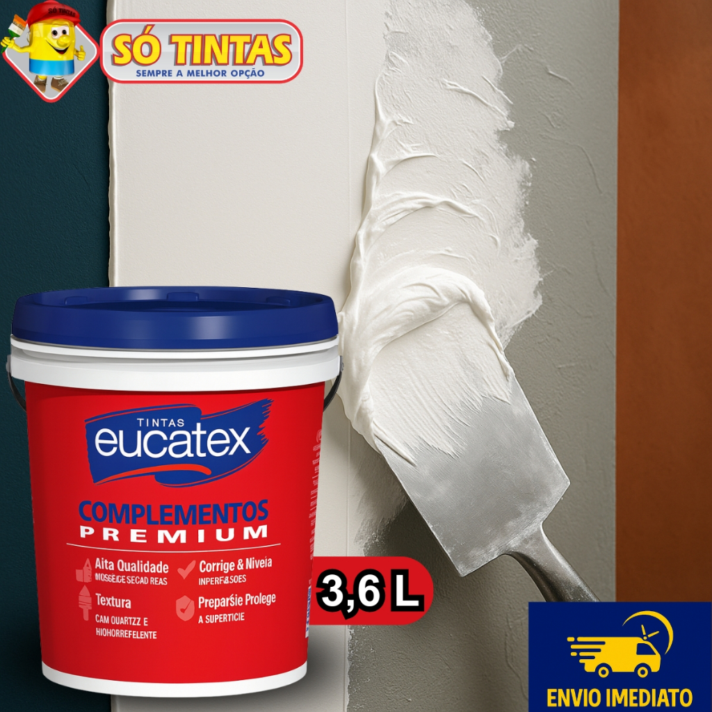 Massa Corrida PVA Eucatex 3,6 L e 16 L, Interna, Acabamento Liso Fácil Aplicação e Alto Rendimento em Oferta na Shopee