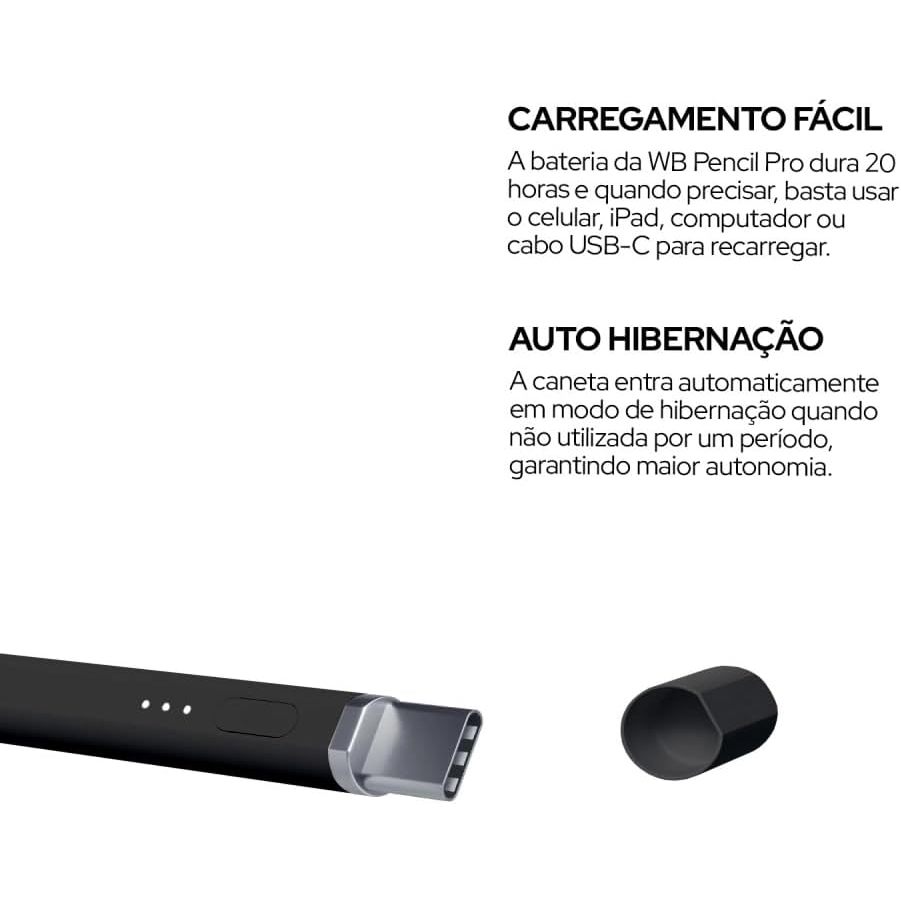 Caneta Pencil PRO WB Para iPad Branca com Palm Rejection e Sensor de ângulo com Estojo — imagem 2 de 2