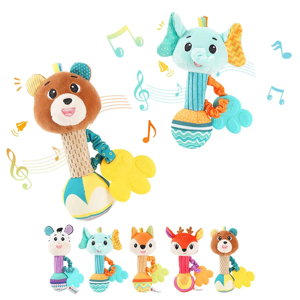 Sozzy-baby Plush Rattle 0-1 anos de idade Montessori Toys-Fun, MOdedor, Calmante pelucia para bebe em Oferta na Shopee