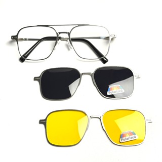 Armações De Óculos Masculino Clipon 2430s 3 Em 1 Polarizadas Com Primavera Metal Magnetic Eyewear em Oferta na Shopee