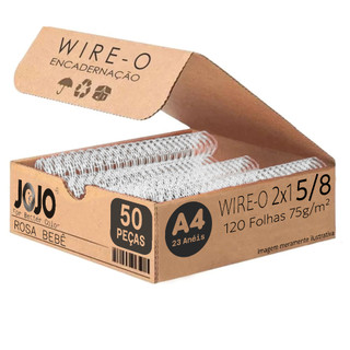 Kit 10 Arames Para Caderno Wire-O Metálico Branco 2x1 A4 5/8 15,9mm 120 Folhas -