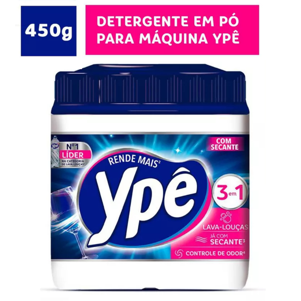 KIT C/ 02- Lava Louça em Pó Ypê Para Máquina Pote com 450g