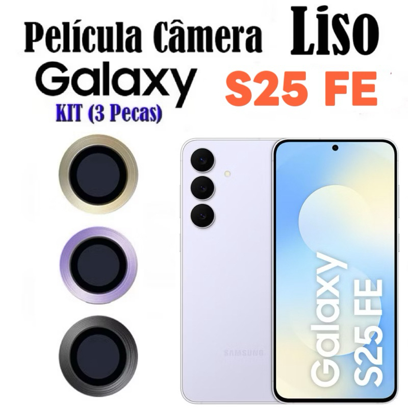 Kit (3 Pcs) Película Protetora de Lentes de câmera Lisa de metal para samsung S25 FE em Oferta na Shopee