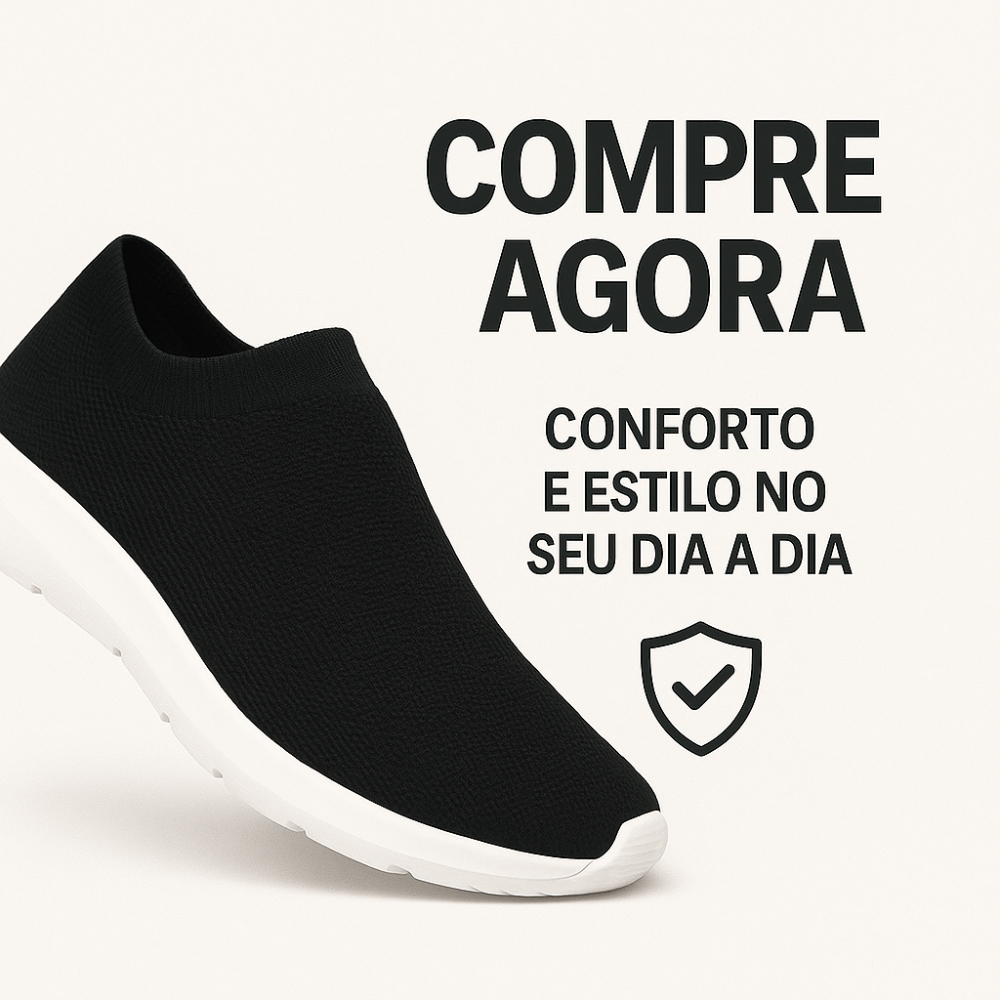 Tênis Feminino Meia Calce Fácil Slip On Leve Flexível Confortável Caminhada Academia Casual