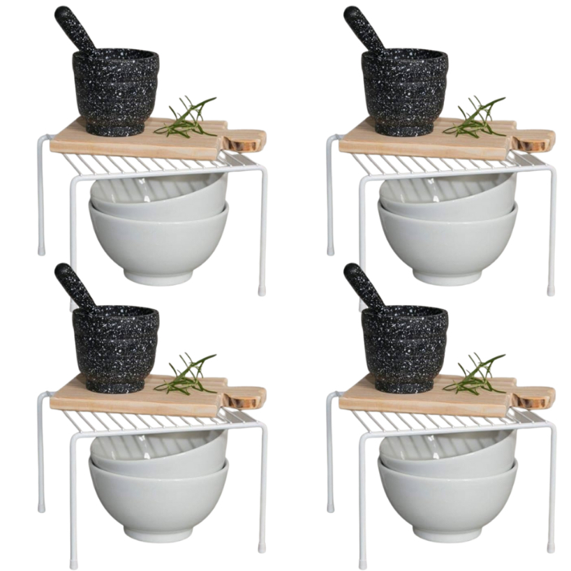 Organizador De Armário Em Metal  Ideal Para Sua Cozinha Kit Com 1/2/3/4/5 Unidades em Oferta na Shopee