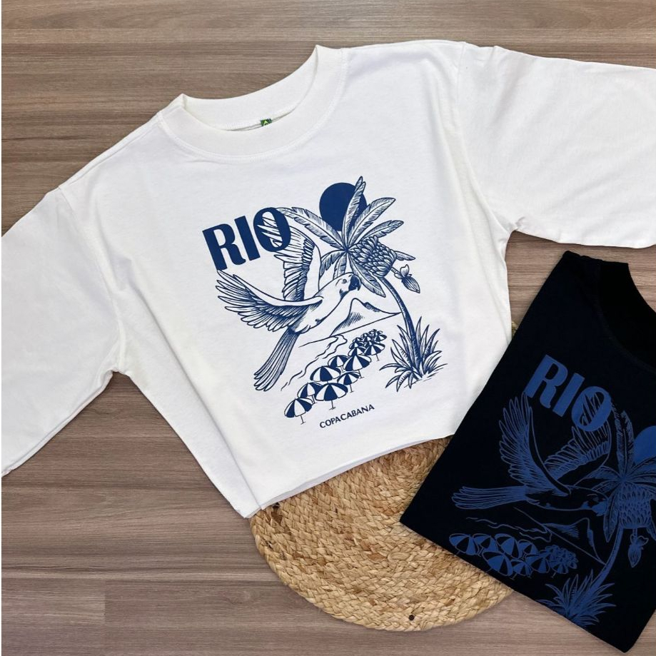 Blusa T-cropped Oversized Feminina Verão 2026. Varias estampas disponíveis. em Oferta na Shopee