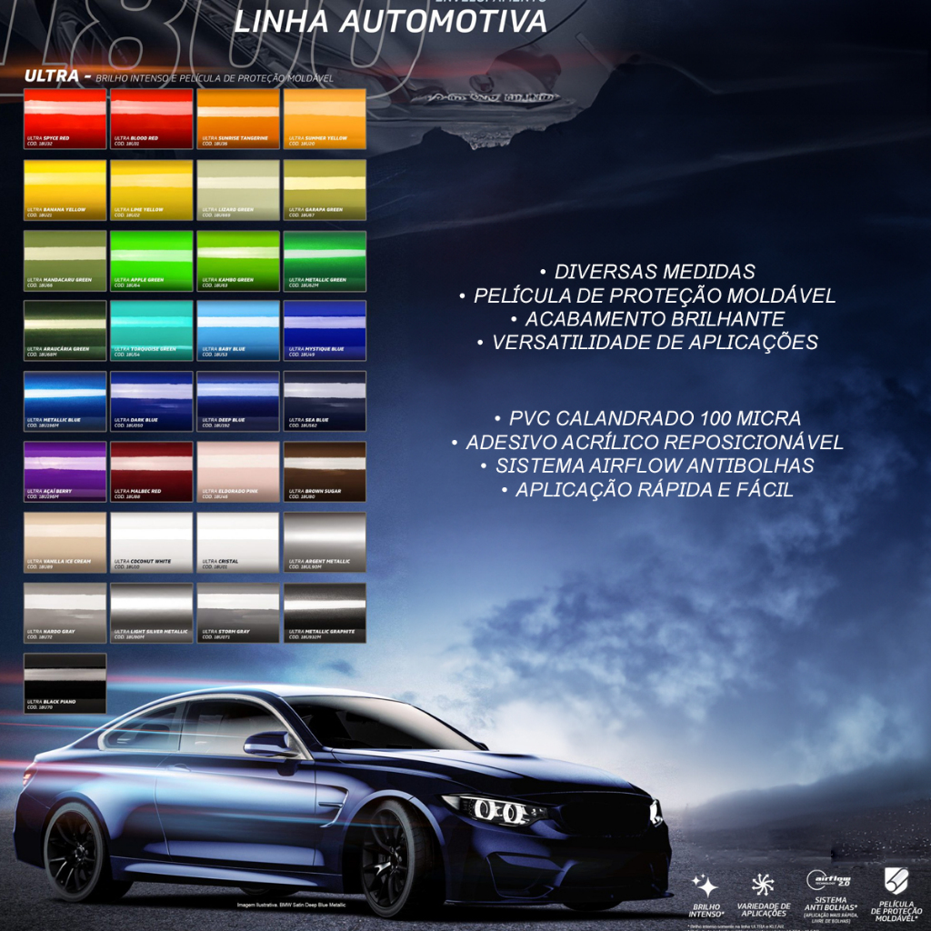 Vinil Adesivo Colorido Brilhante Laca À Prova D'água P/ Envelopamento Geladeira Móveis Carro Alta Qualidade