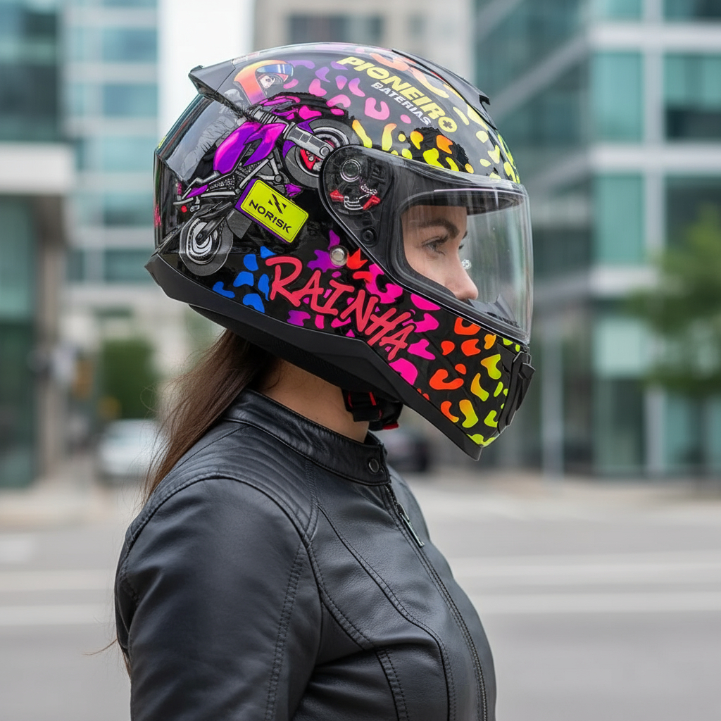 NORISK FAB CAPACETE RAZOR FANNY WHELLING MOTO MOTOCICLISTA MASCULINO FEMININO