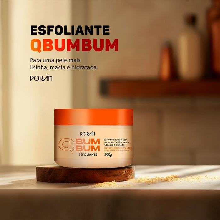 Detalhes do Esfoliante Natural Vegano Q Bum Bum Poran PR30