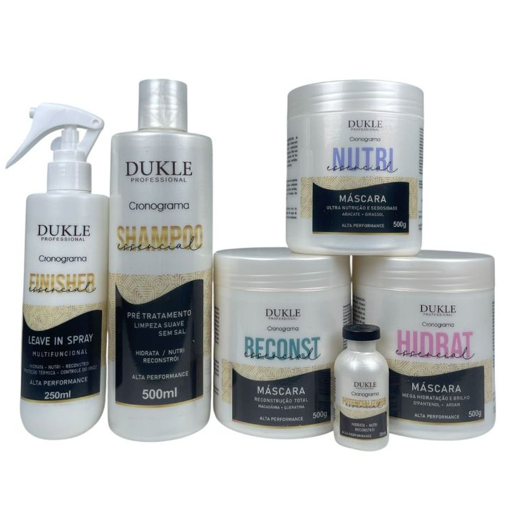 Kit Cronograma 6 Passos Hidrata, Nutri e Reconstrói Dukle Professional