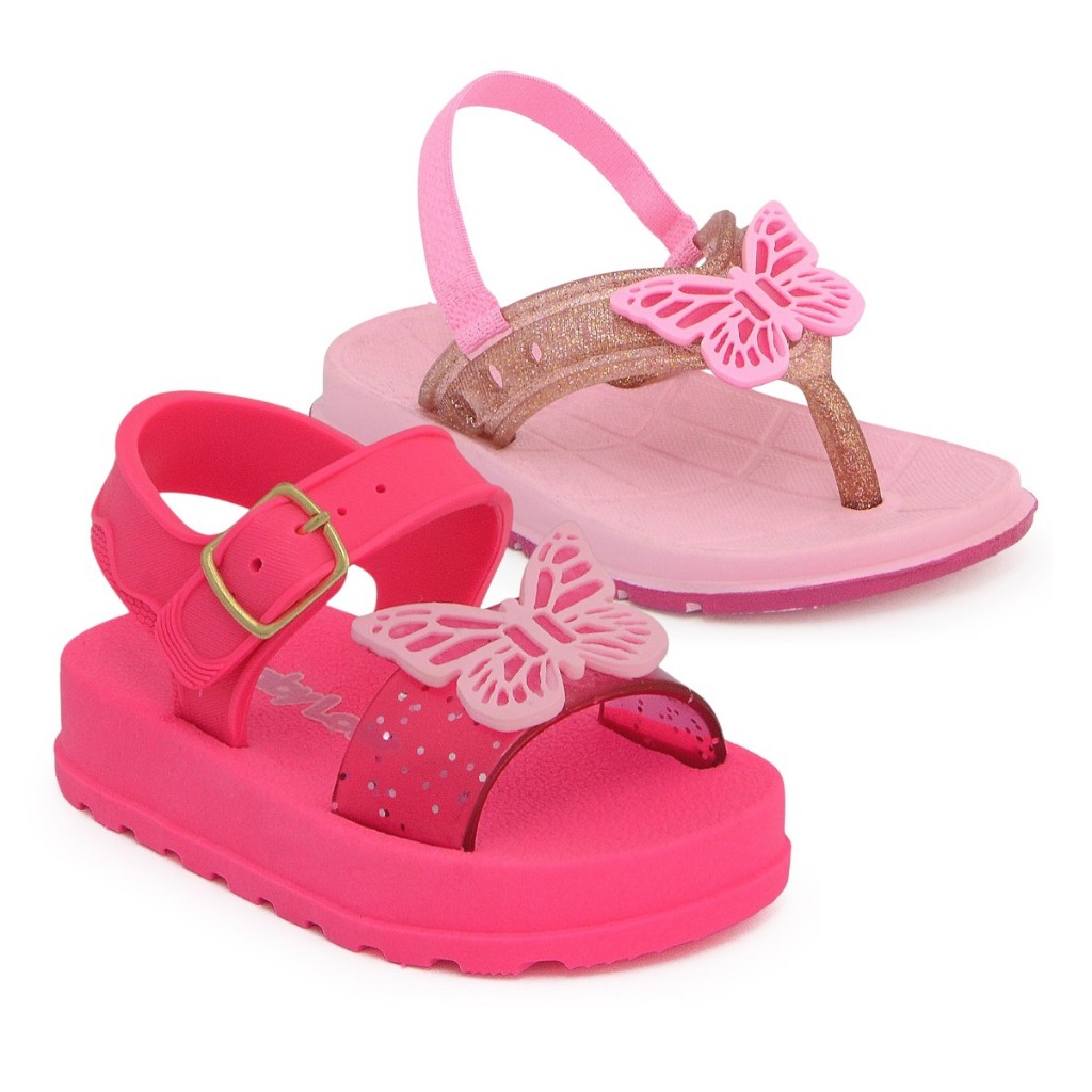Kit 2 Pares Sandália Chinelo Para Bebê Menina Feminino Rosa em Oferta na Shopee
