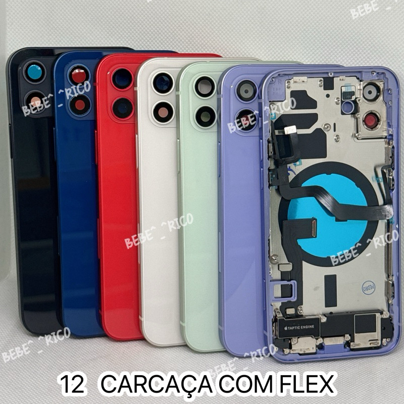 Carcaça completa para iPhone 12 (com flex e botões compatível)