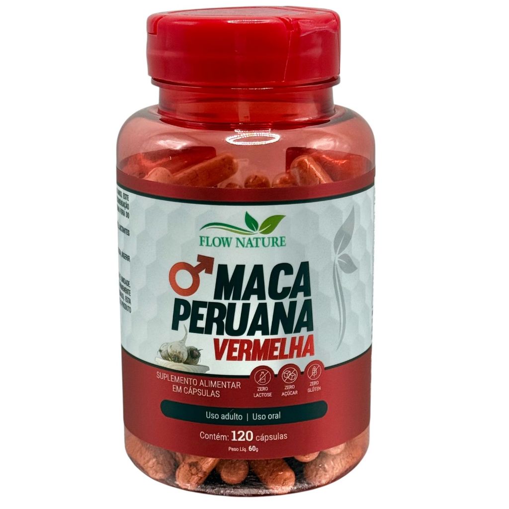 Flow Nature - Maca Vermelha 500mg - 120 cáps em Oferta na Shopee