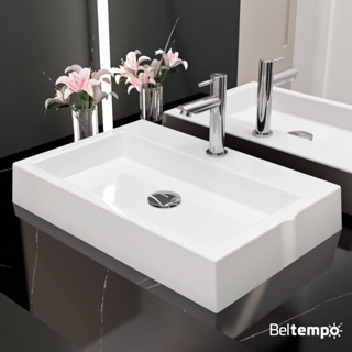 Cuba Pia de Apoio Sobrepor Retangular 56x38 Banheiro Lavabo Beltempo BT-2076 em Oferta na Shopee