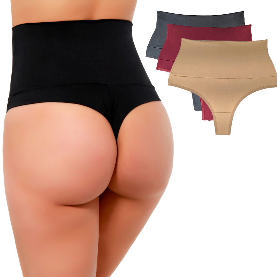 KIT 3 Calcinhas Segura Barriga Fio Duplo Calcinha Cos Alto Duplo Modeladora