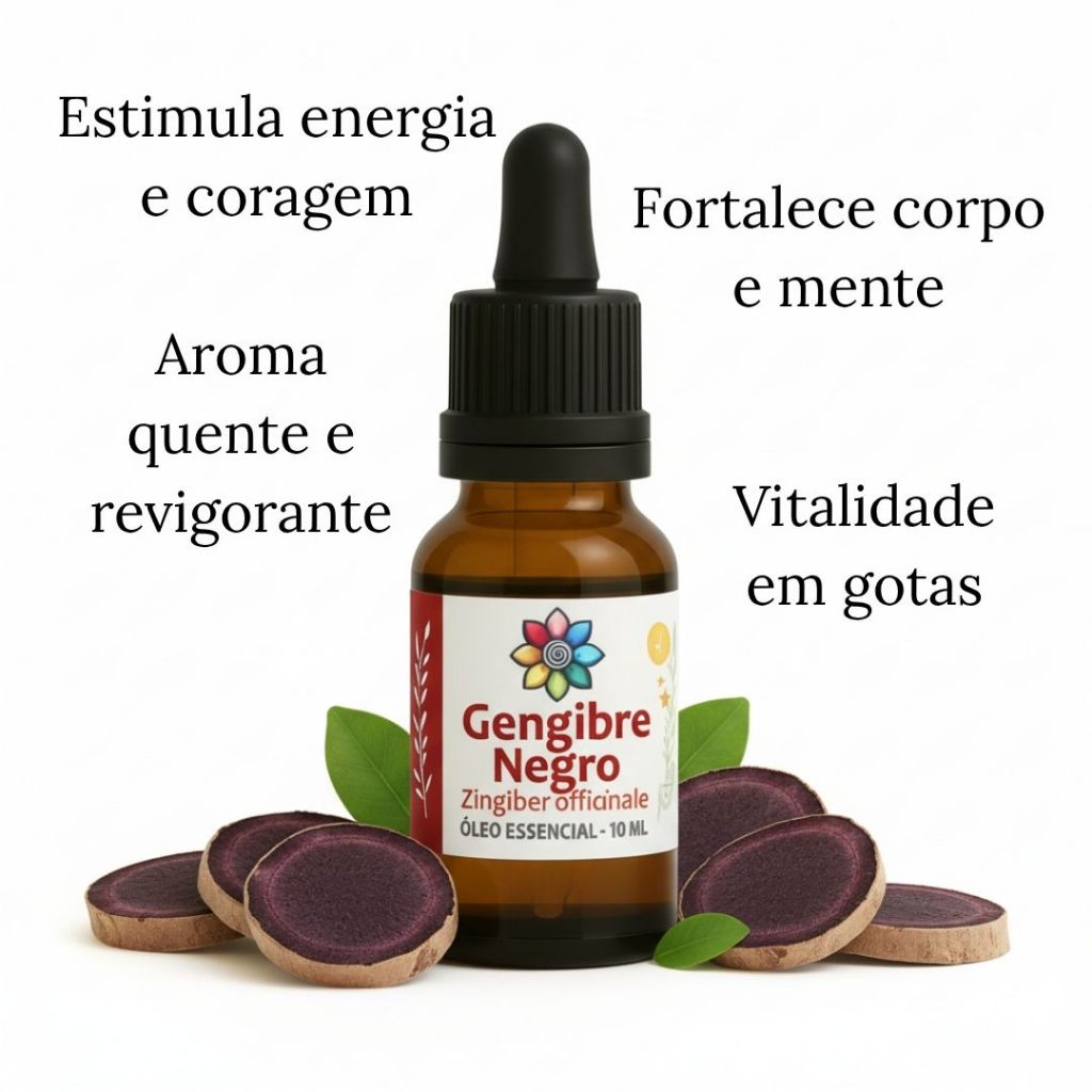 Óleo Essencial de Gengibre Negro 10 ml | 100% Puro Natural – Estimula energia, coragem e vitalidade