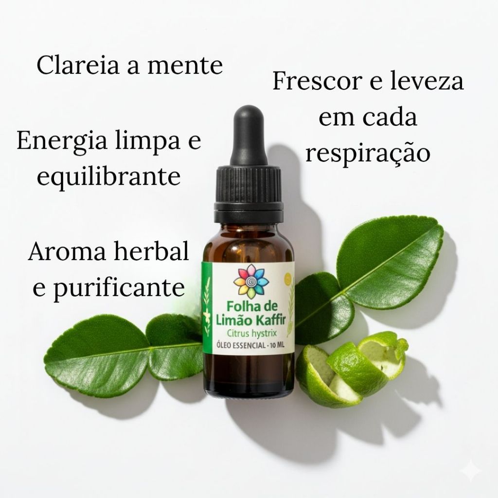 Óleo Essencial de Folha de Limão Kaffir 10 ml | 100% Puro & Natural – Purifica e renova o ambiente em Oferta na Shopee