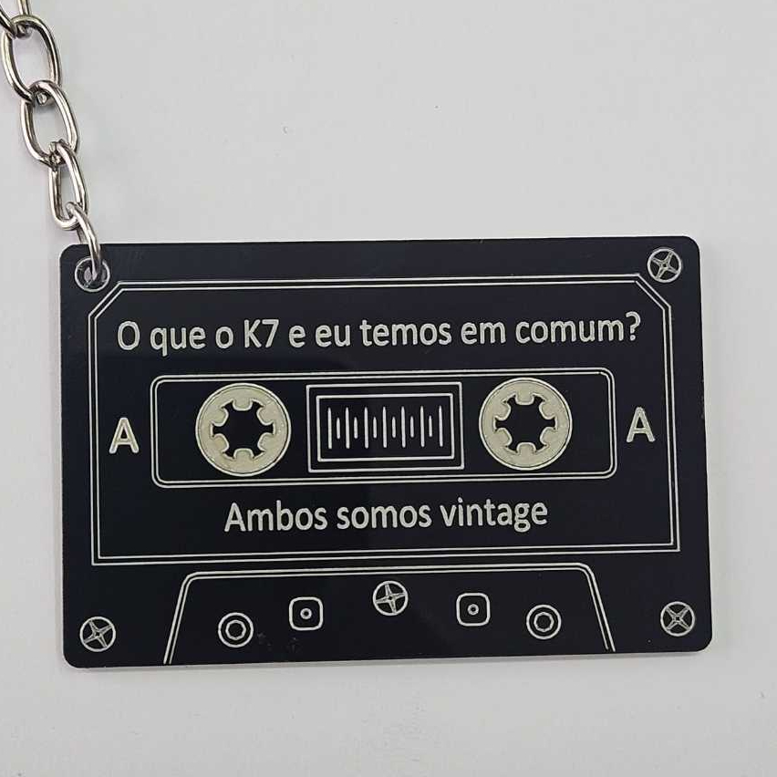 Chaveiro K7 texto não personalizado 10 - 50 unidades