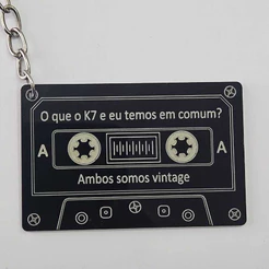 Chaveiro K7 texto não personalizado 10 - 50 unidades