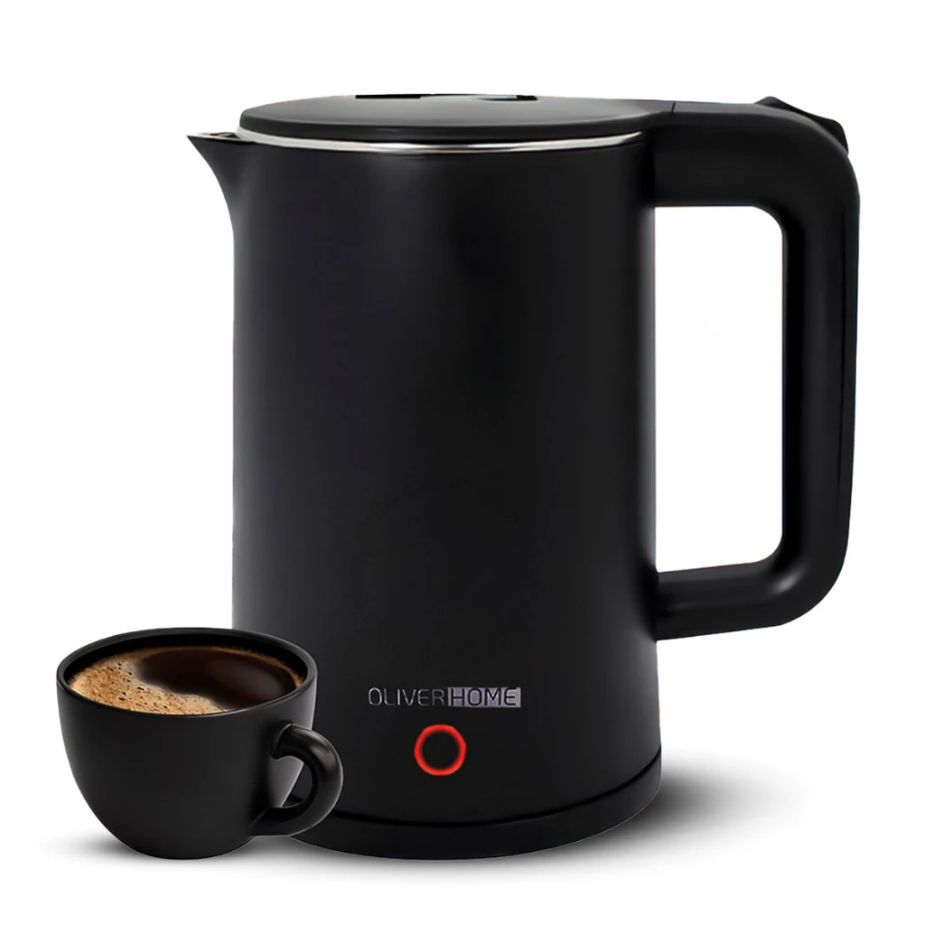 Chaleira Elétrica Térmica Moderno 1.5 L preta e branca 110V/220v OliverHome — imagem 1