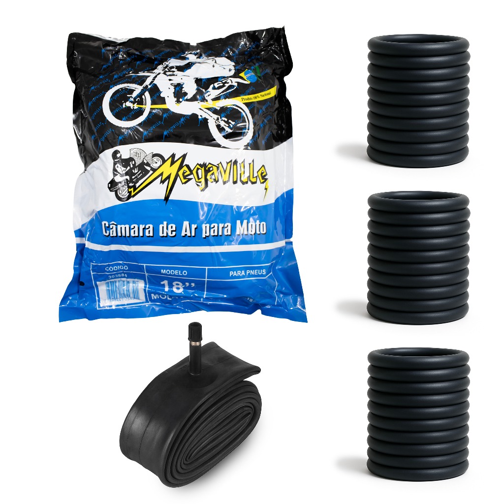 KIT-30 CÂMARA DE AR DE BORRACHA para moto aro 14/17/18 TODAS AS OPÇÃO