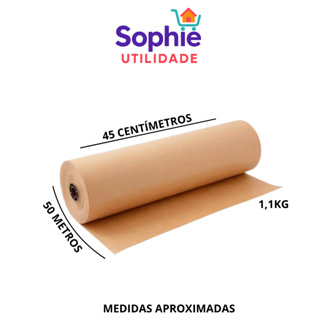 Papel Bobina Rolo Semi Kraft Pardo Embalagem 45cmx50m em Oferta na Shopee