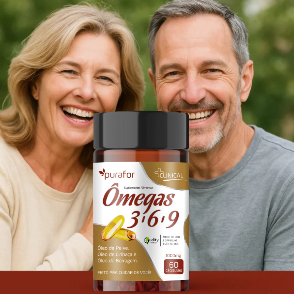 Suplemento Ômega 3 6 9 Com Óleo de Peixe + Óleo de Linhaça + Óleo de Borragem 1000mg 60 Cáps