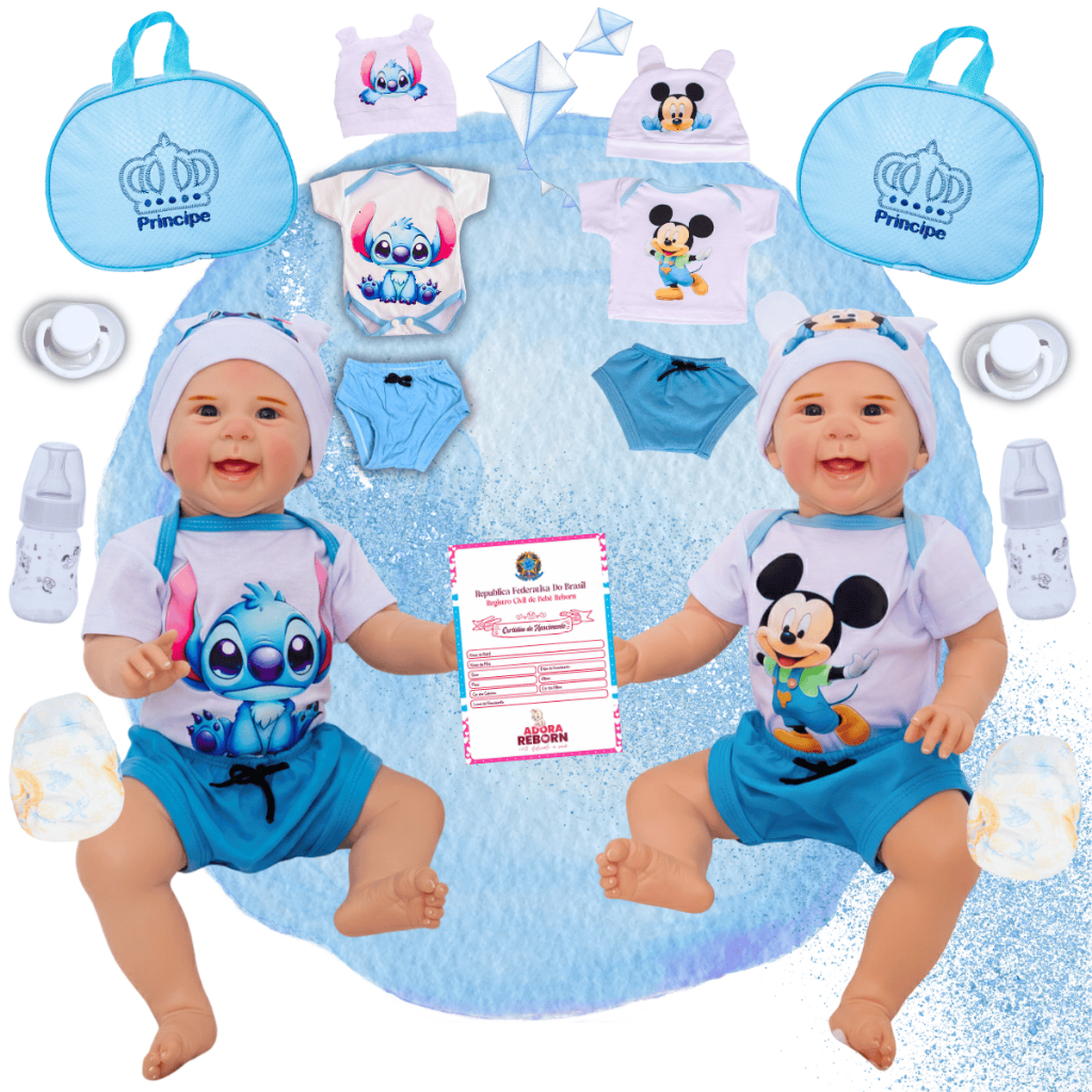 Gêmeos Bebê Reborn Boneca Realista Mayze Meninas Silicone com Bolsa Maternidade. em Oferta na Shopee