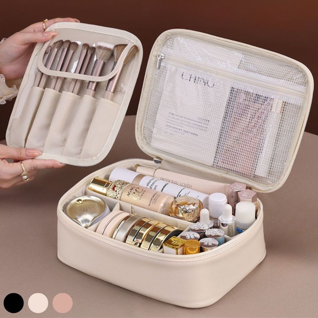 Estojo Maquiagem Feminino Necessaire Organizadora Joias Esmaltes Porta Pincéis Impermeável Premium