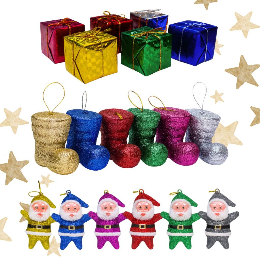 Decoração de Arvore de Natal Colorido Mini Papai Noel Botas Papai Noel pendurável Bolas de Natal em Oferta na Shopee