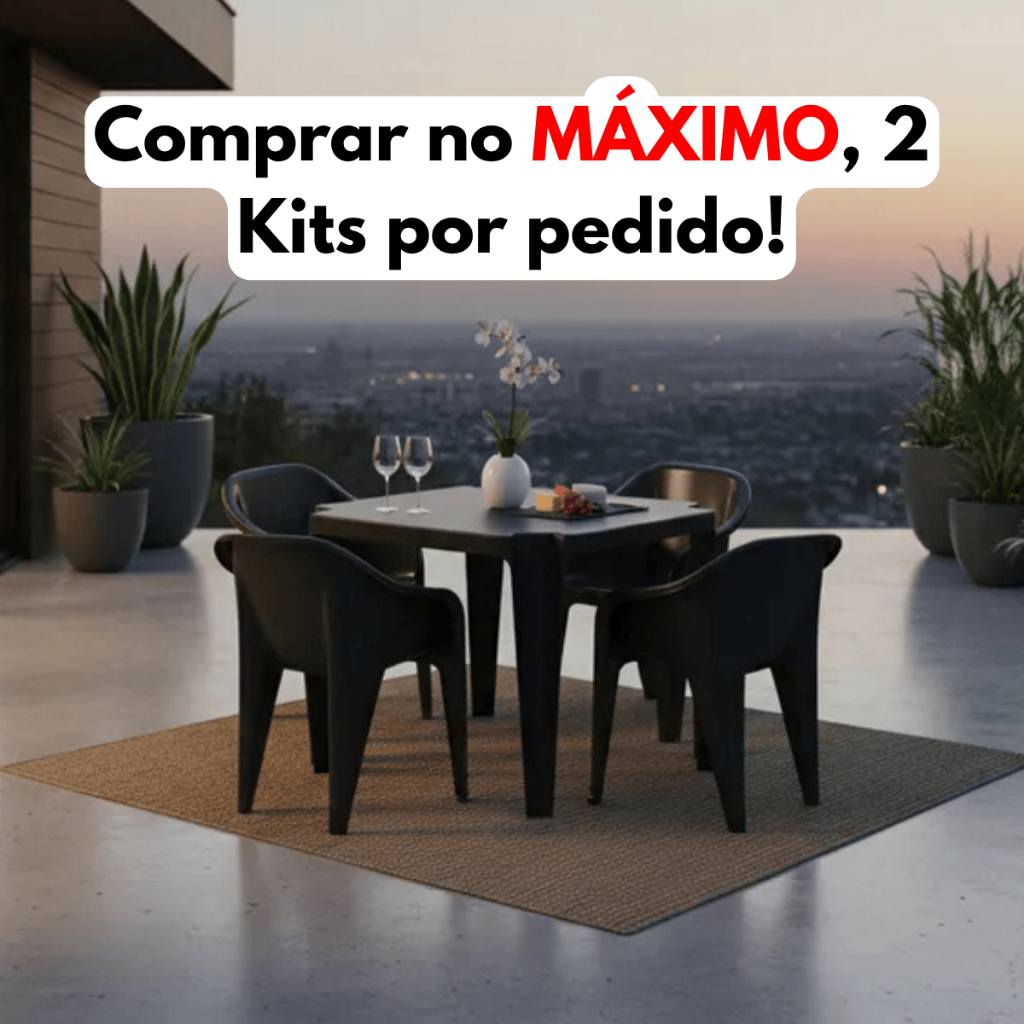 Kit Jogo Com 1 Mesa e 4 Cadeiras Poltronas Plastico Buffet Bares Restaurantes Suporta Até 182kg em Oferta na Shopee