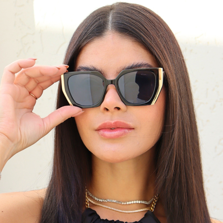 Óculos de Sol Ivy Feminino Gatinho Armação Premium Clássico Retrô Moda Blogueira uv400