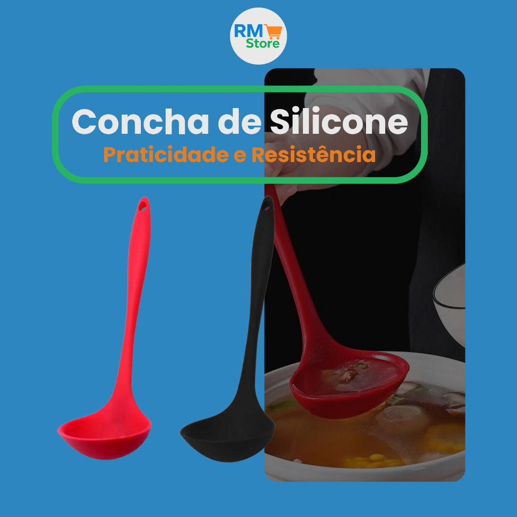 Concha de Silicone 28,5 cm – Resistência, Praticidade e Estilo na Cozinha! em Oferta na Shopee