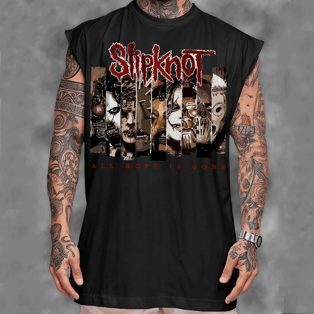 Camiseta Regata Machao Oversized Masculina banda de rcck slipknot all hope is gone Streeweat em algodao unissex em Oferta na Shopee