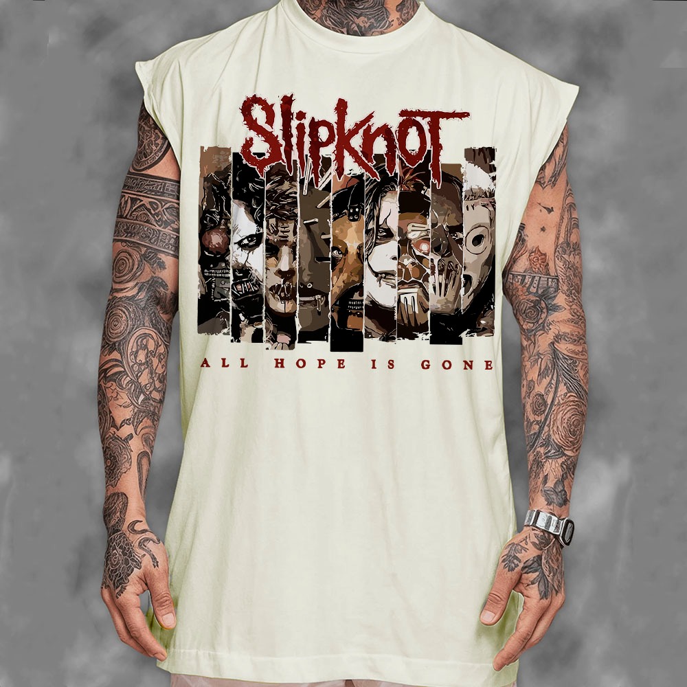Camiseta Regata Machao Oversized Masculina banda de rcck slipknot all hope is gone Streeweat em algodao unissex
