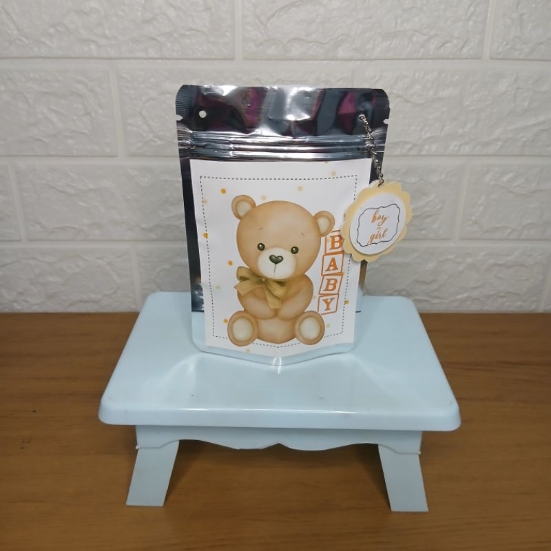 Saquinho Metalizado Ziplock 10x15 Chá Revelação Neutro Personalizado /Lembrancinha de Festa /Aniversário