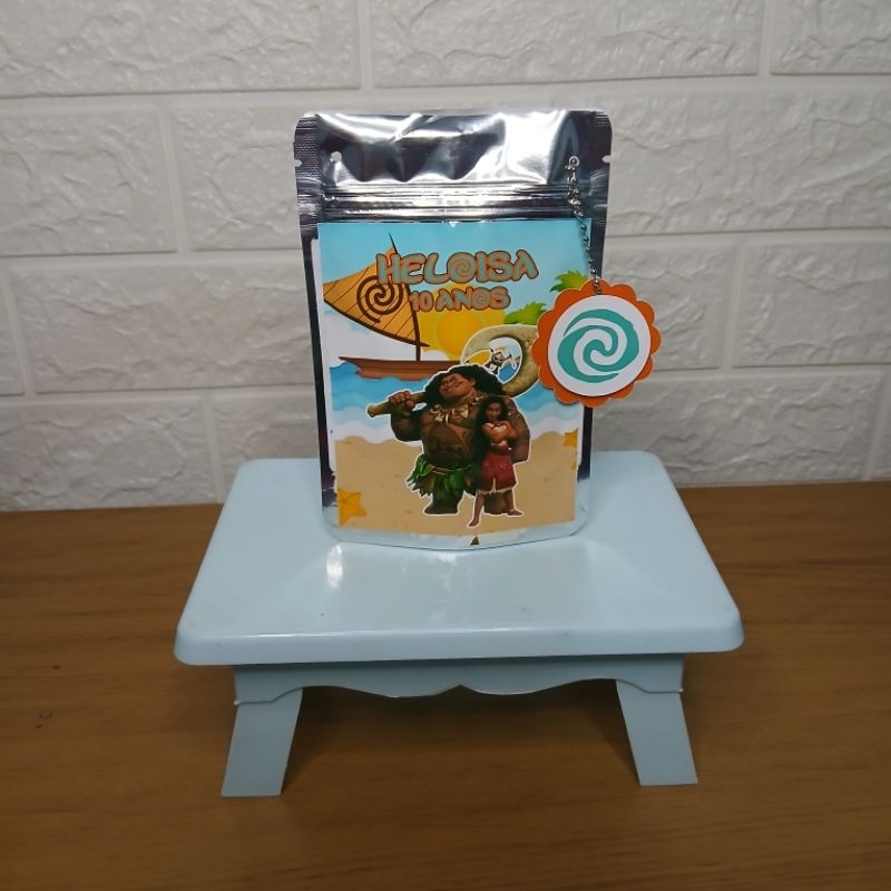 Saquinho Metalizado Ziplock 10x15 Moana Personalizado /Lembrancinha de Festa /Aniversário